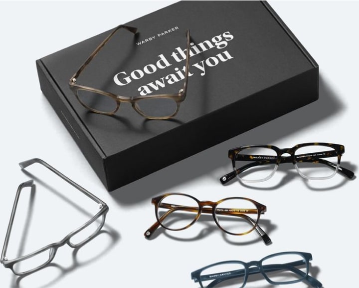 glasses with Warby Parker Try on Box