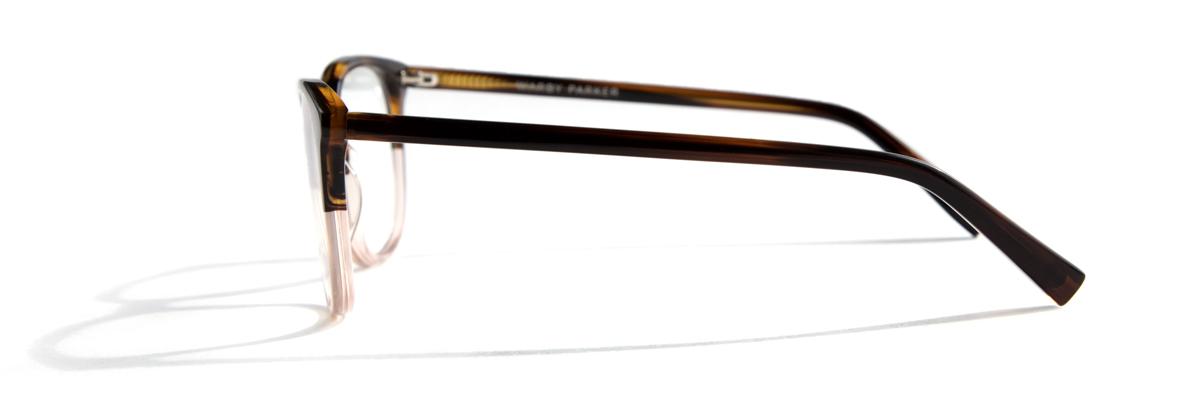 Pair of glasses seen from the side