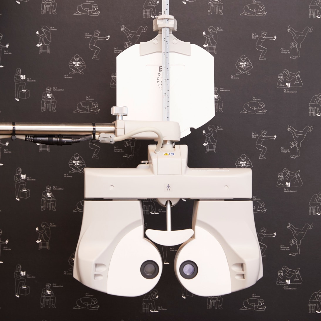 White phoropter machine