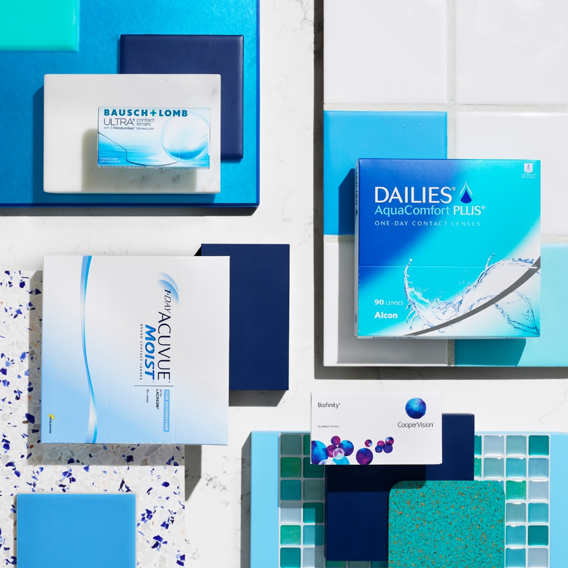 An array of toric contact lens boxes