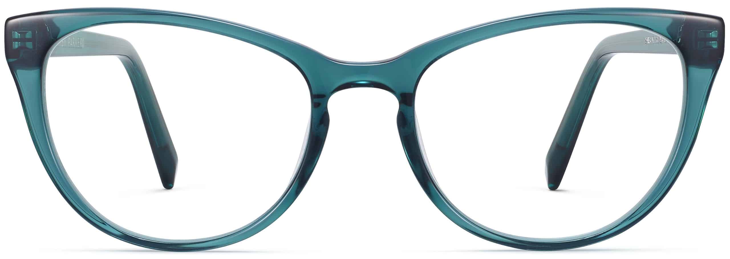 Shea glasses in peacock green