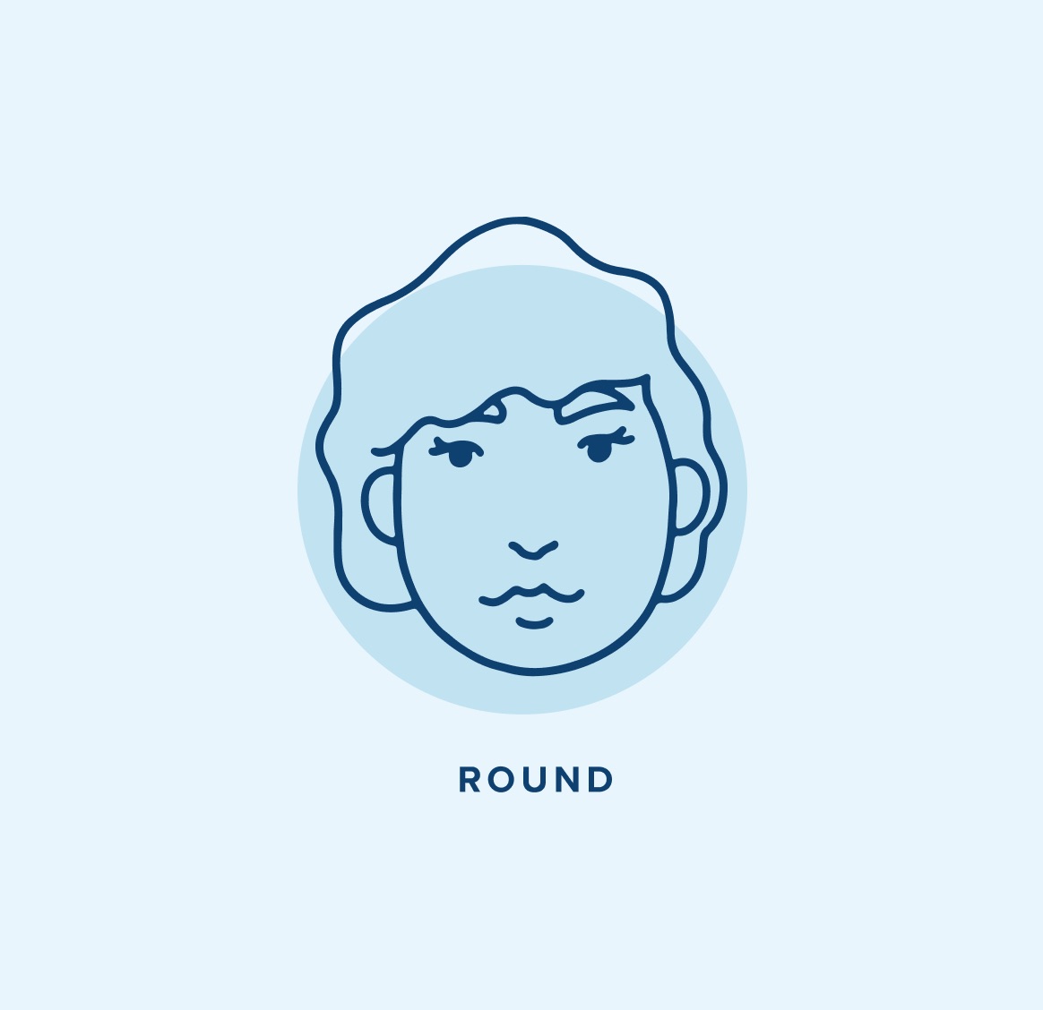 Illustration of a round face shape