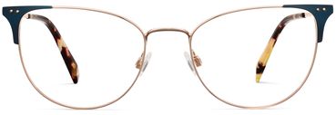 Ava glasses in Polished Gold with Brushed Navy