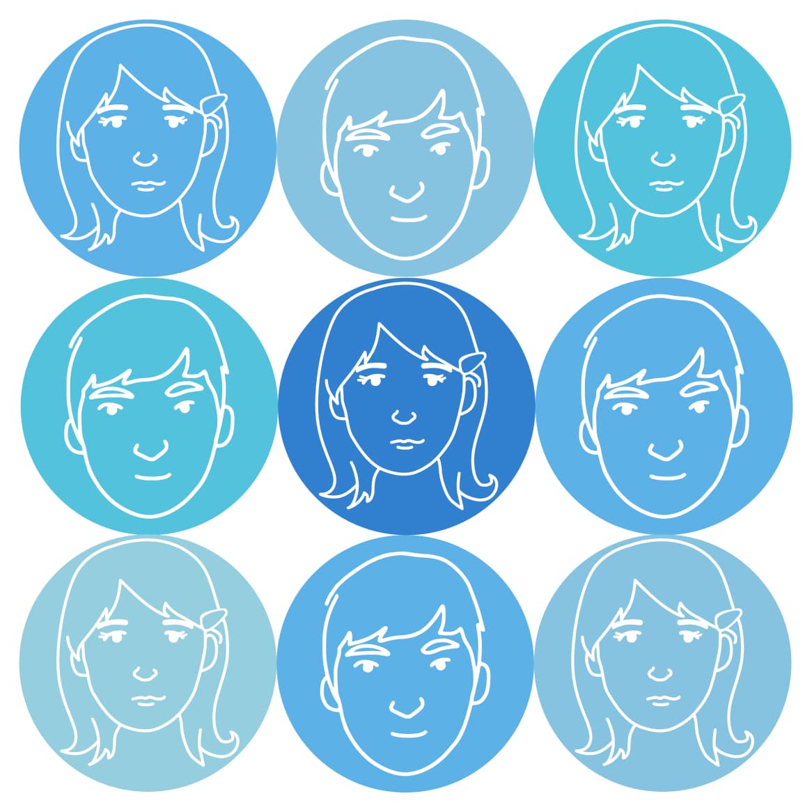 Compilation of oval faces