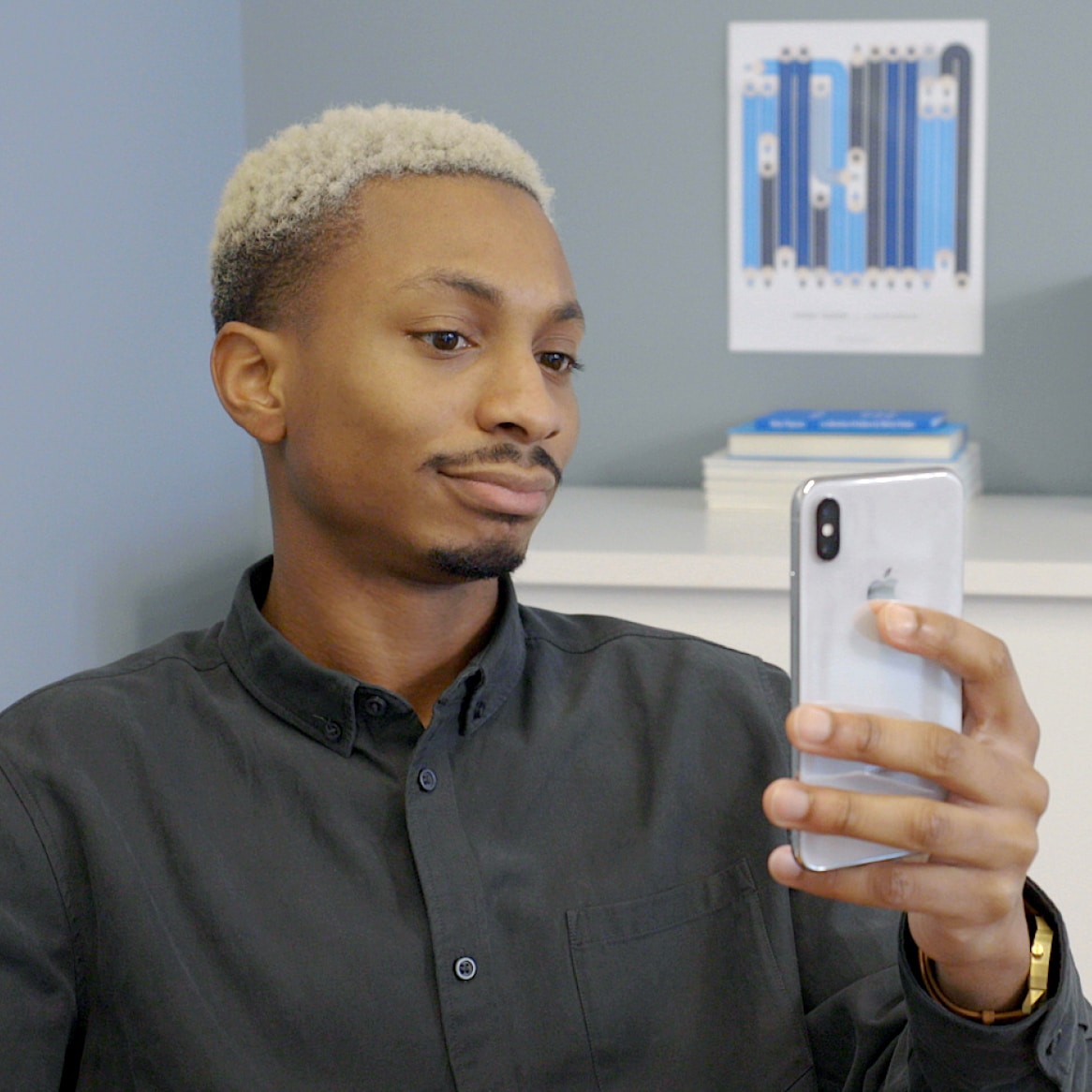 Man looking at his cell phone