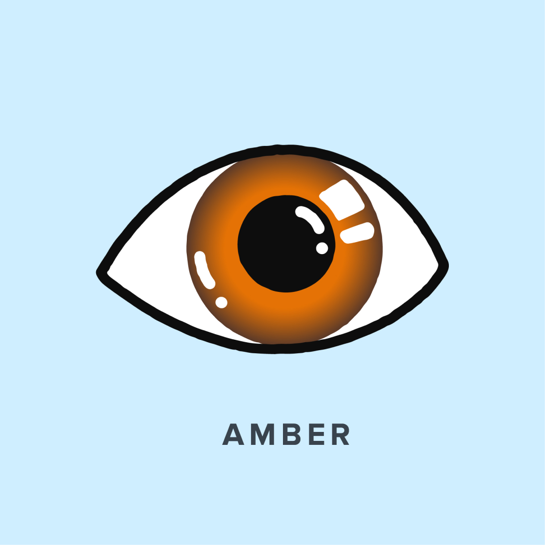 Illustration of an amber-colored eye