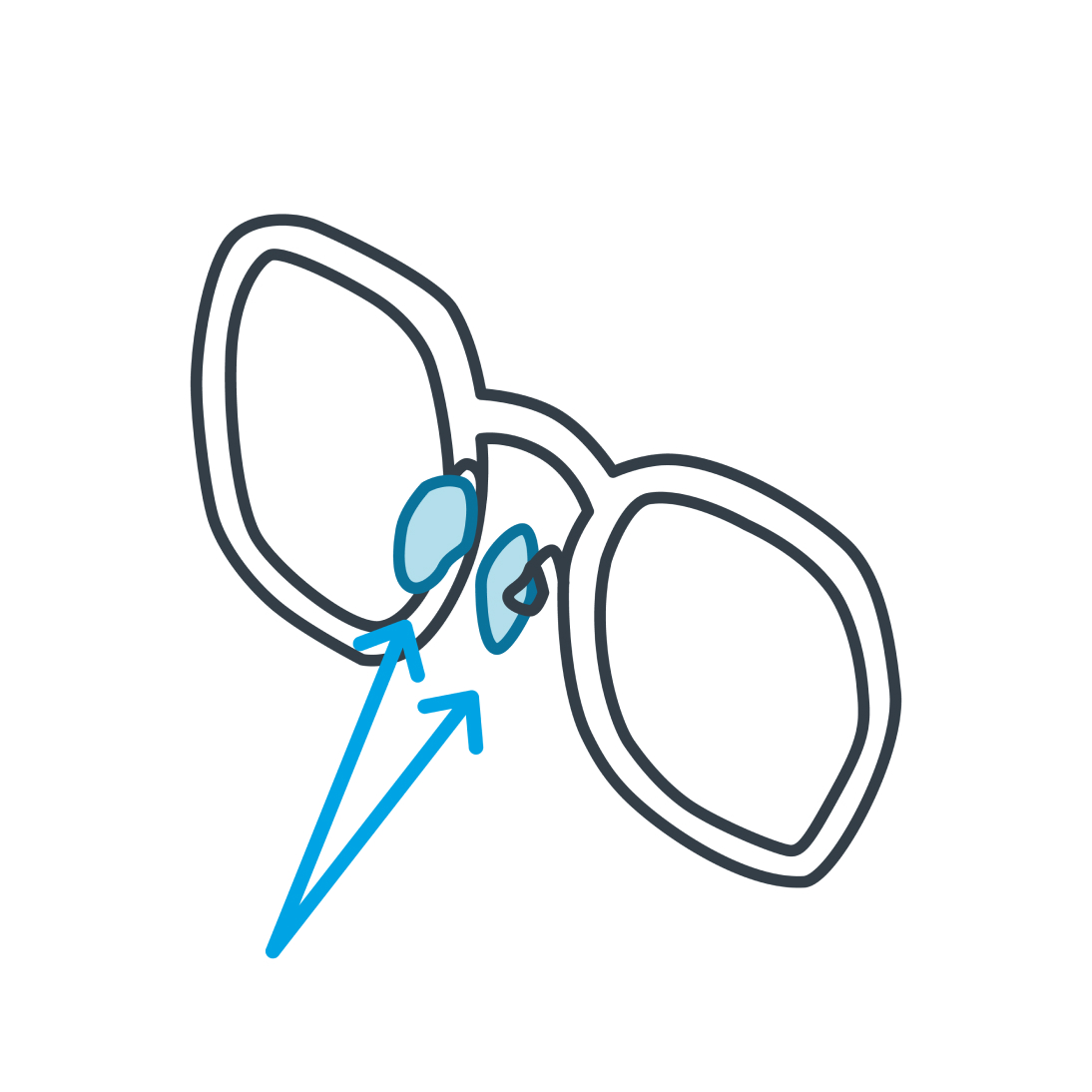 Illustration of adjustable nose pads
