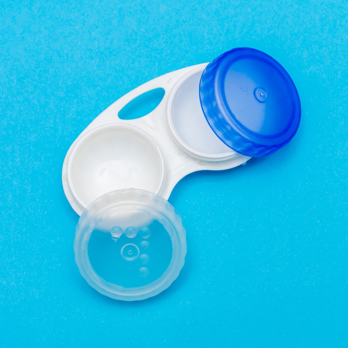 Close-up image of a contact lens storage case