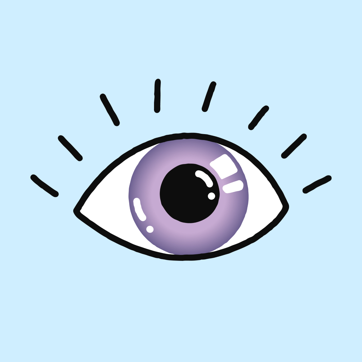 Illustration of a purple-colored eye