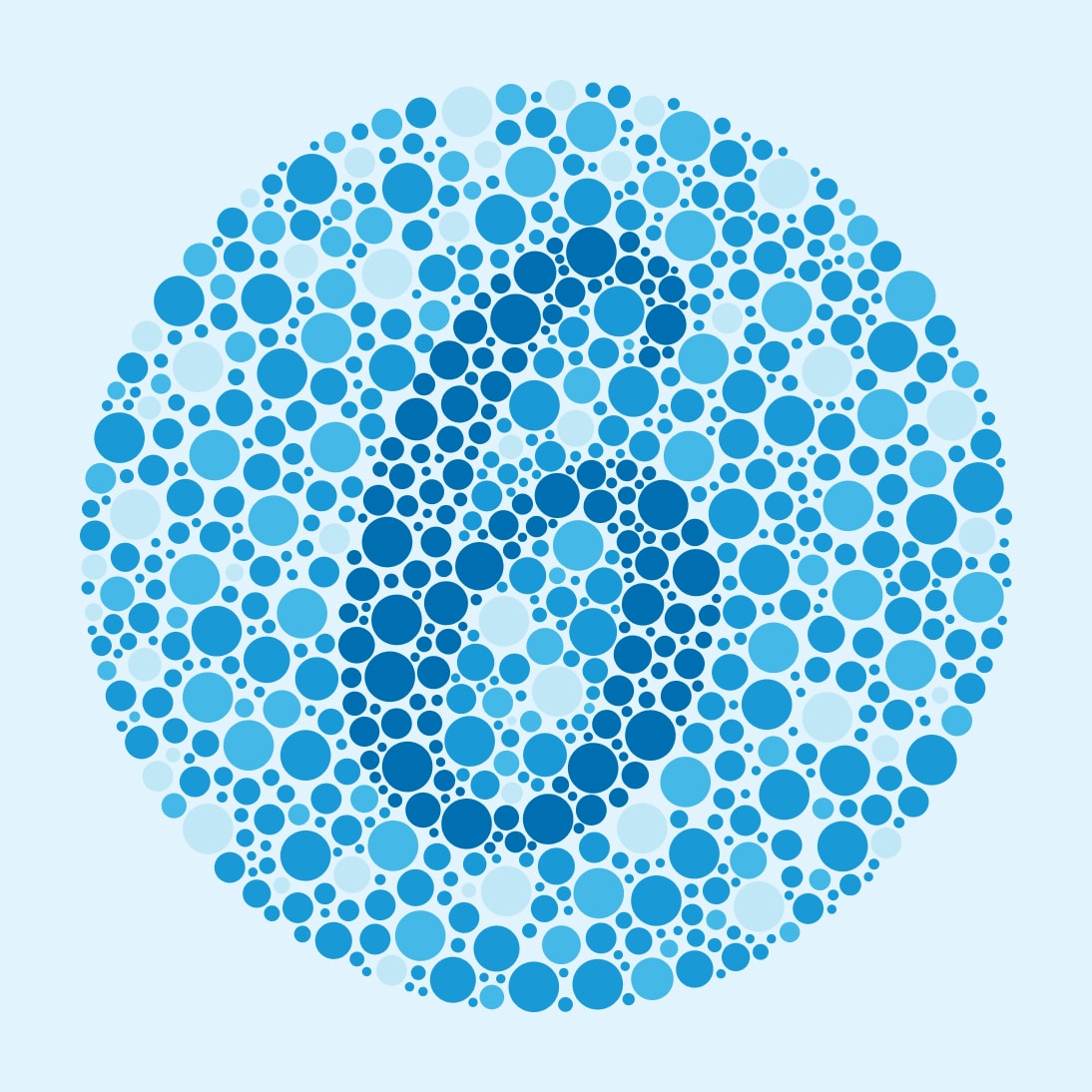 Illustration of a color blindness test chart