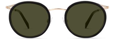 Bergen sunglasses in Jet Black with Polished Gold
