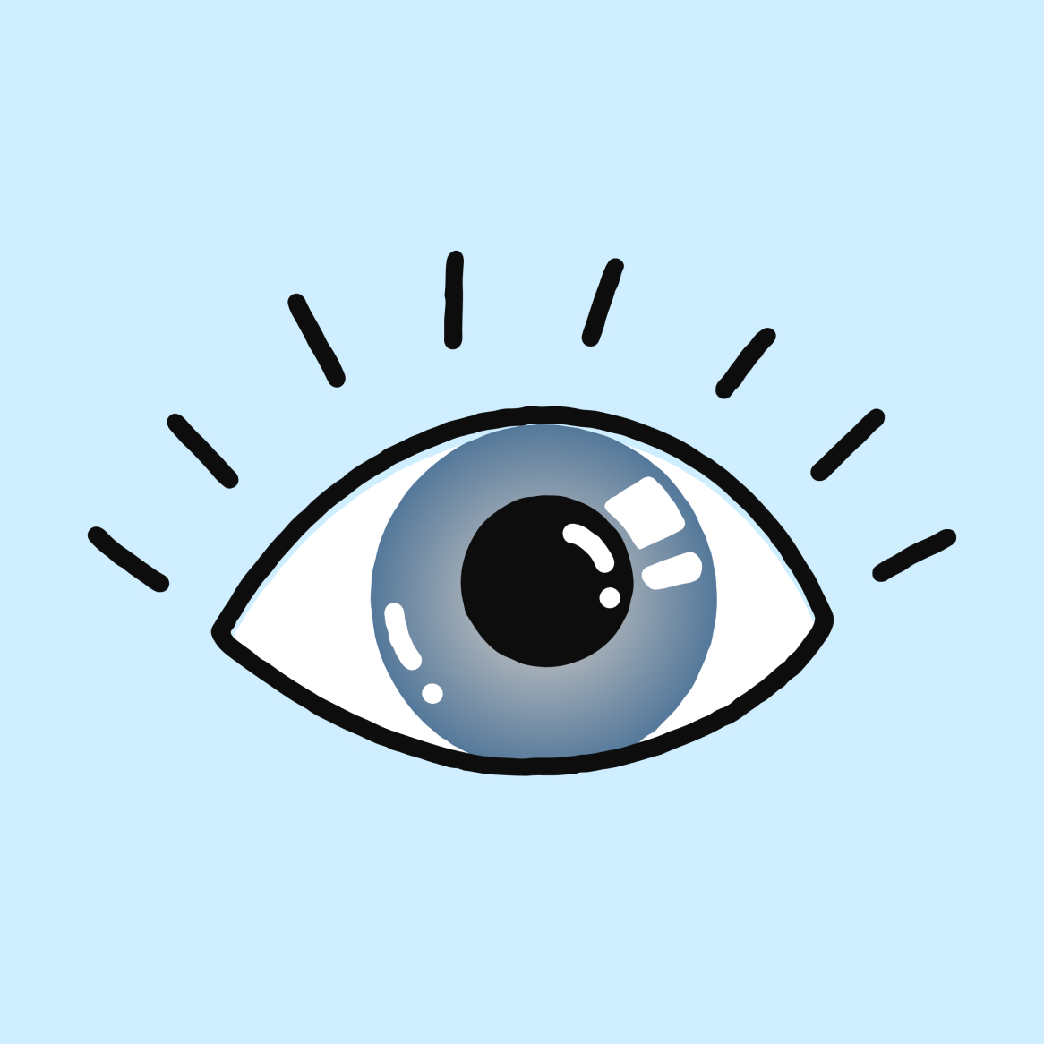 Illustration of a grey-colored eye