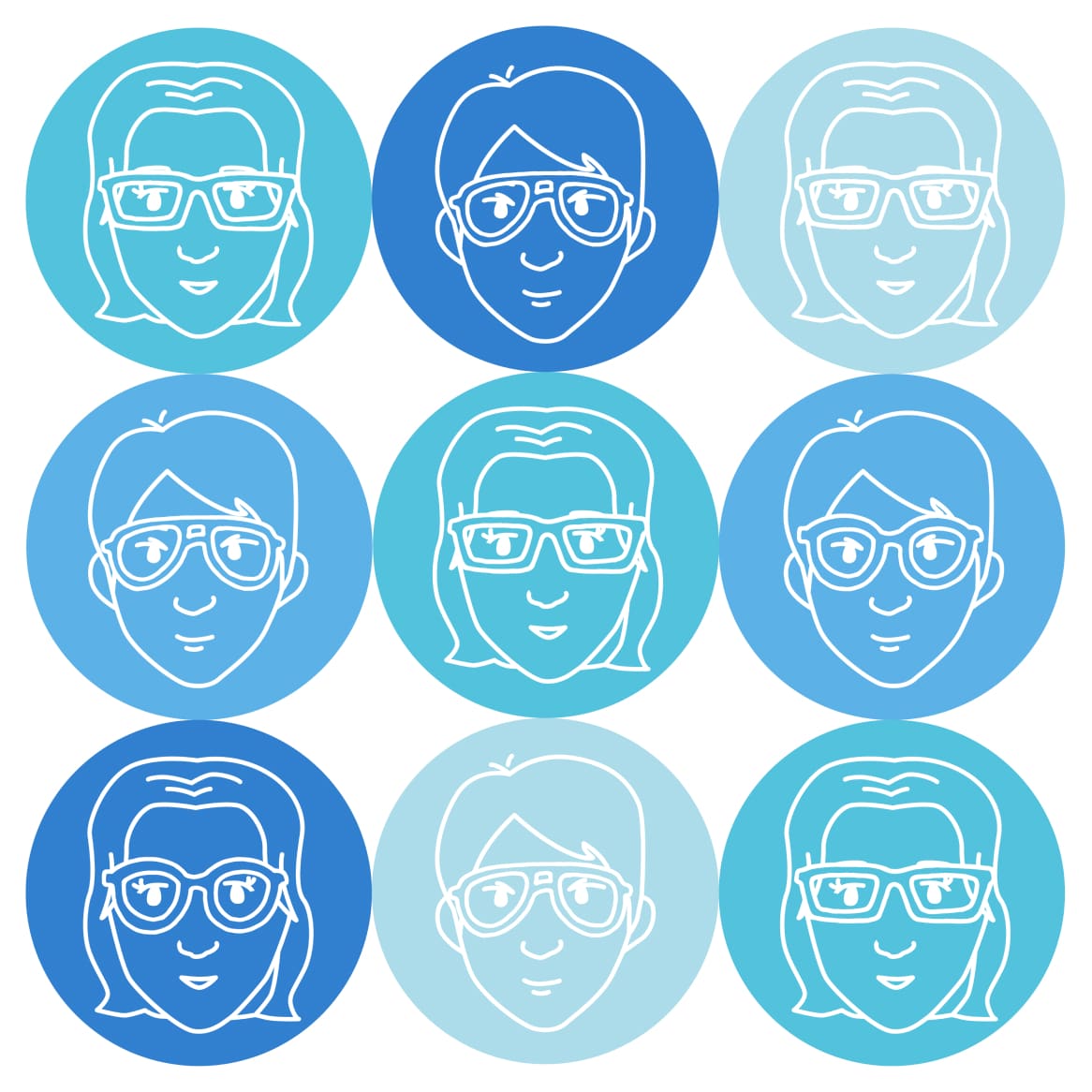 Compilation of triangle-shaped faces