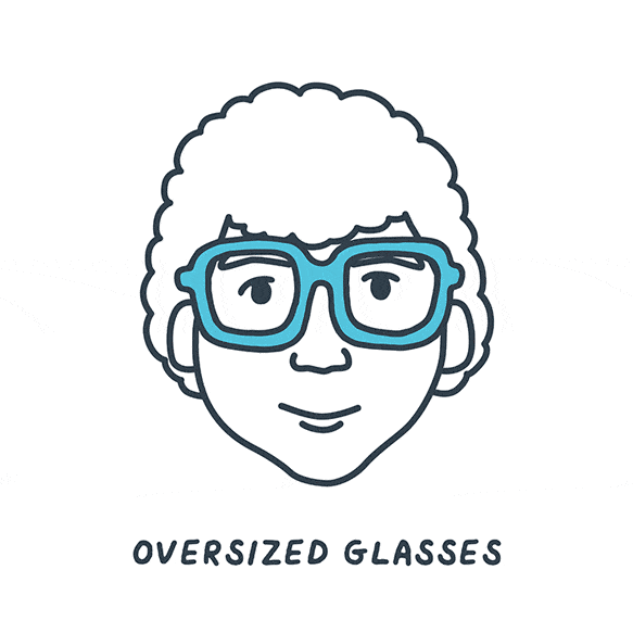 Animated GIF showing the most popular 70s glasses