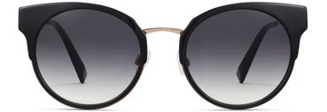Cleo Sunglasses in Jet Black with Rose Gold