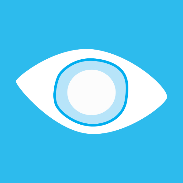 Stylized eye with cataracts