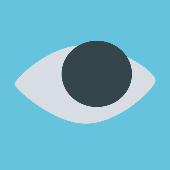 Stylized eye with macular degeneration.