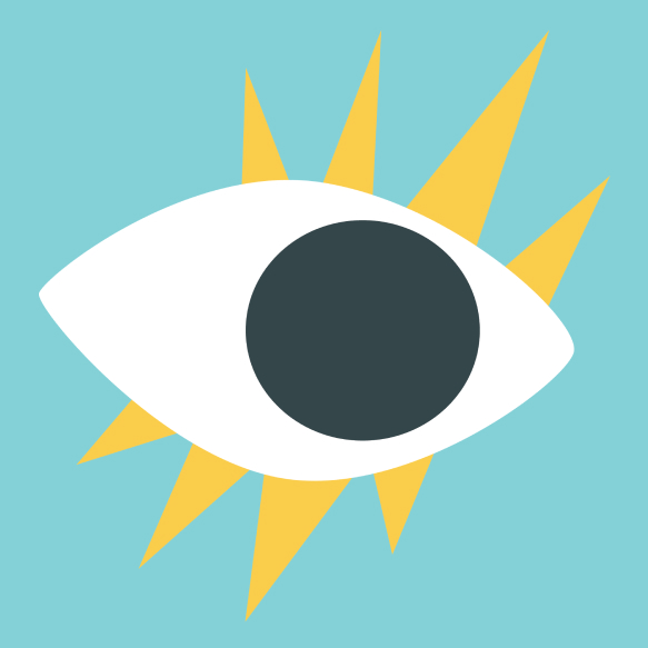 Illustrated eye with Photophobia