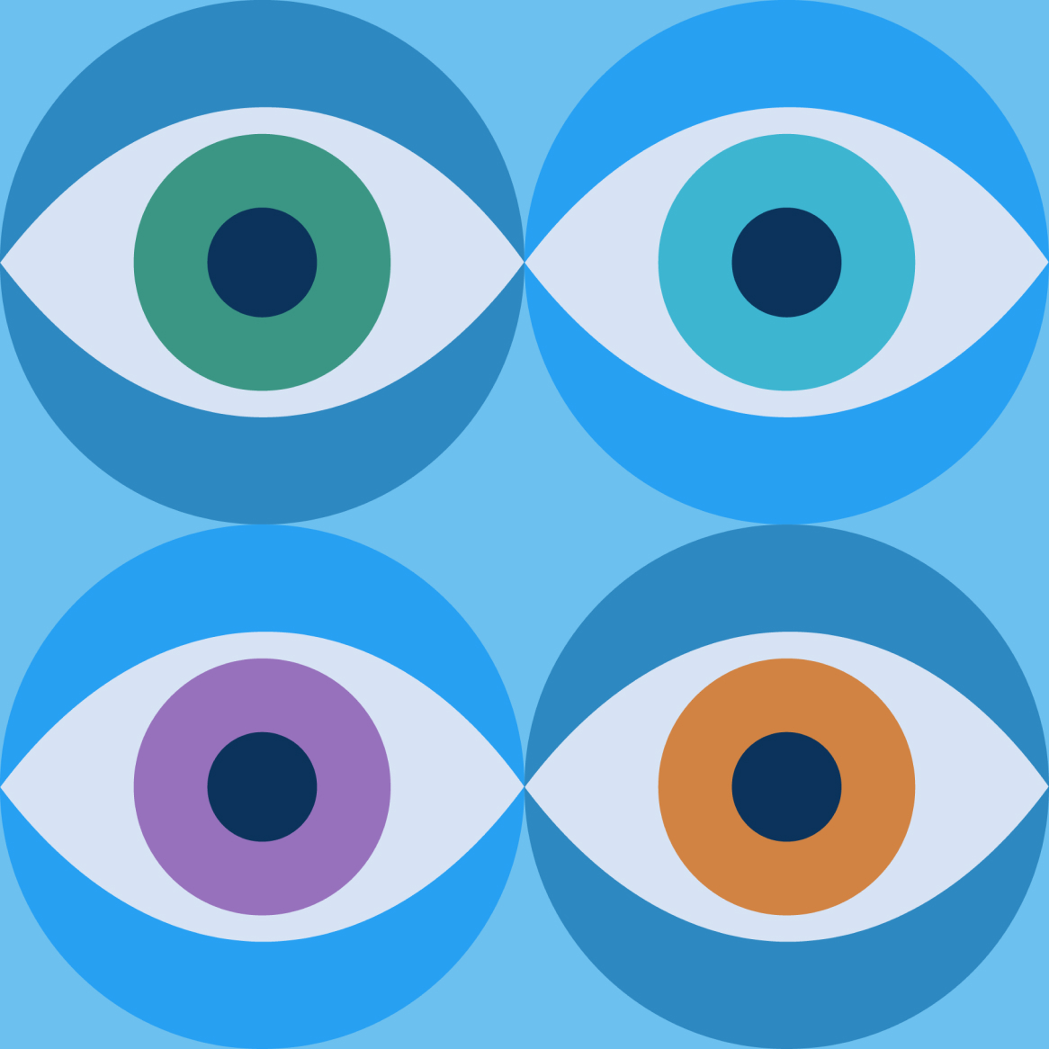 Eye problems—graphic illustration of four eyes